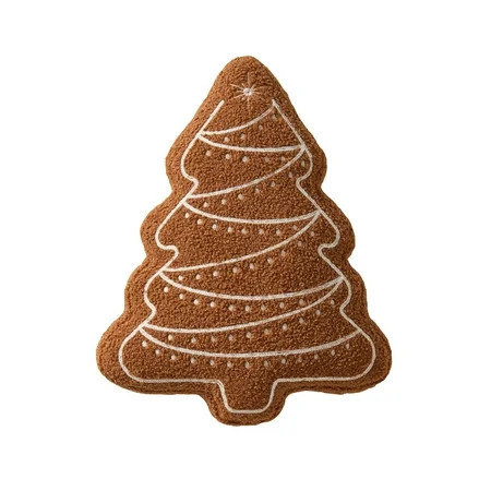 My Texas House 16" x 12" Gingerbread Tree Shaped Decorative Pillow | Walmart (US)