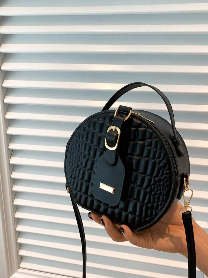 Women mini small round bag crocodile handbag retro crossbody bag | SHEIN