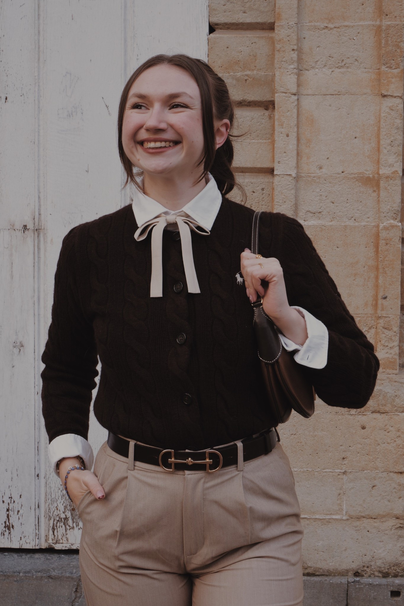 White shirt
Chocolate Brown cable knit cardigan
Beige trousers 
Chocolate brown belt with horsbit buckle
Two toned bag
Champagne neck tie (bow) 



Light academia teacher
Teacher outfits
light academia outfit ideas
light academia fashion aesthetic
university outfit inspiration
preppy neutral outfit
cozy fall outfit aesthetic
minimalist academia wardrobe
classy everyday outfits
beige and brown outfit ideas
European aesthetic outfit
capsule wardrobe light academia
affordable light academia fashion
neutral tone outfit inspiration
modest preppy outfit
timeless feminine style

#LTKSeasonal #LTKgrwm #LTKdayinmylife