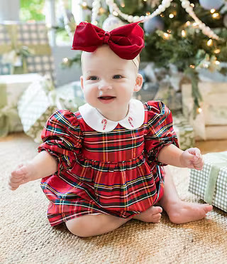 Edgehill Collection x The Broke Brooke Baby Girls Cece Tartan Dress | Dillard's | Dillard's