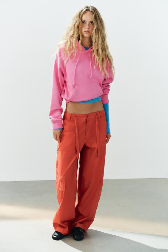 Zara - Pocket Hoodie - Fuchsia - S - Woman | Zara US