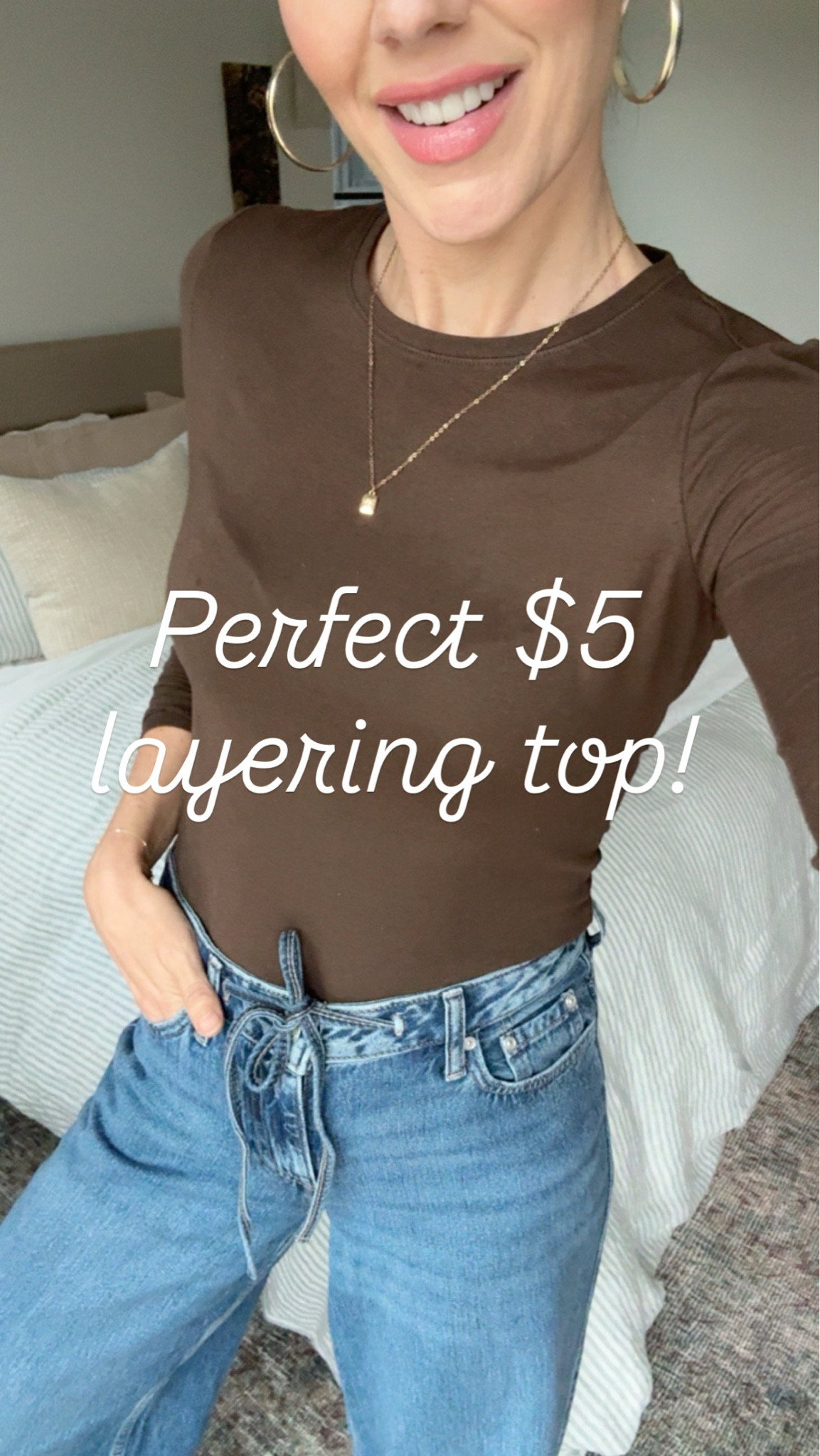 This top is absolutely perfect for layering under sweaters and cardigans or even jackets if you live in a warmer climate. And it’s only five dollars! I got it in every color that’s left!

I’m normally a size small but I actually size down to an extra small on this and I think my normal size would’ve been way too baggy unless you’re looking for a looser fit. If you want a more fitted fit, definitely size down one. Even with sizing down, it’s not totally fitted around the midsection which I like. 


#LTKFindsUnder50 #LTKCyberWeek #LTKSaleAlert