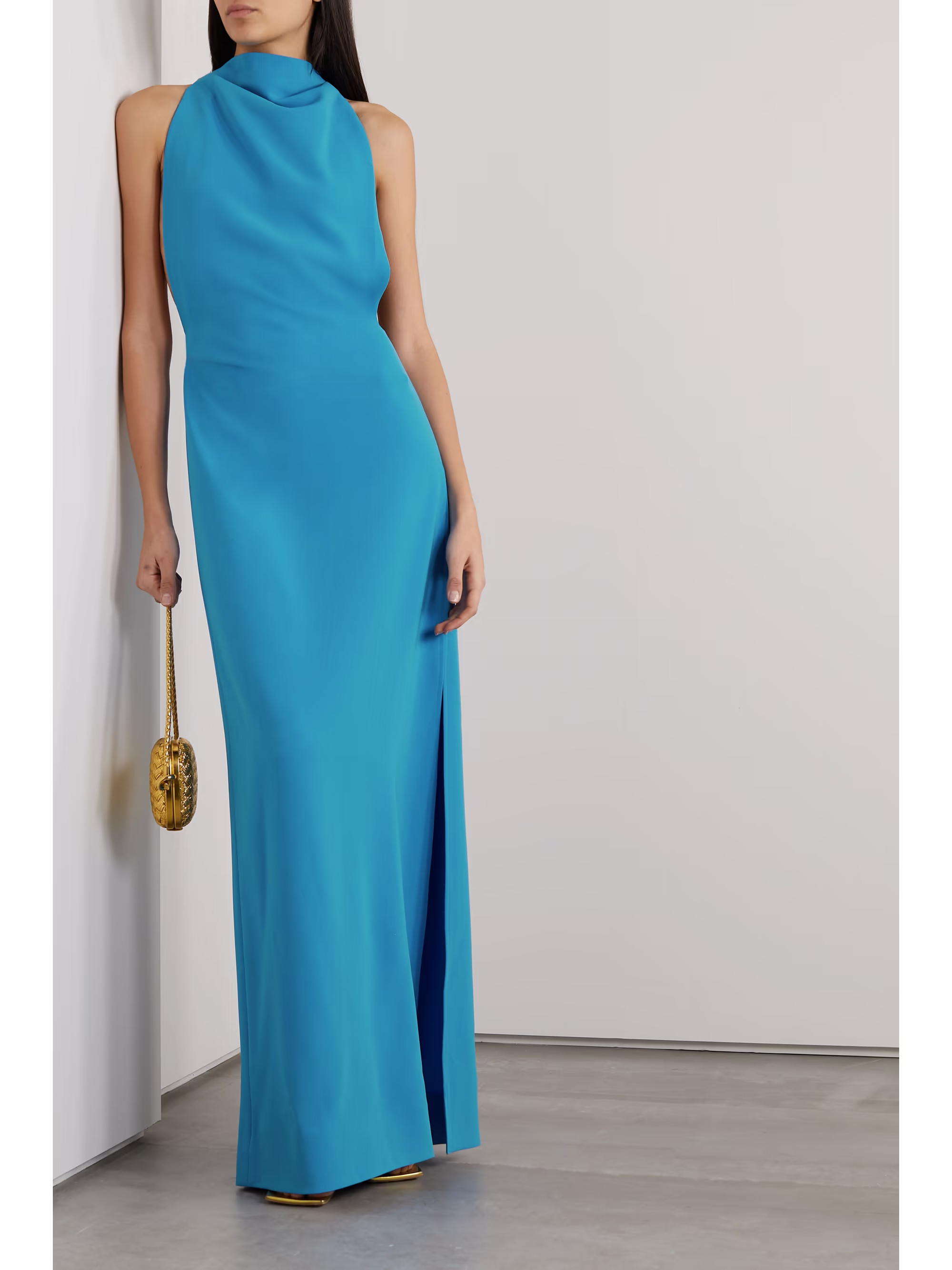 Open-back draped crepe maxi dress | NET-A-PORTER (US)