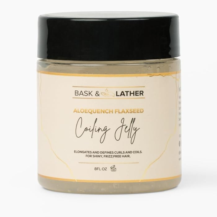 Bask & Lather Aloequench Flaxseed Coiling Jelly, Vegan Curl Defining Jelly with Flaxseed Oil & Al... | Amazon (US)