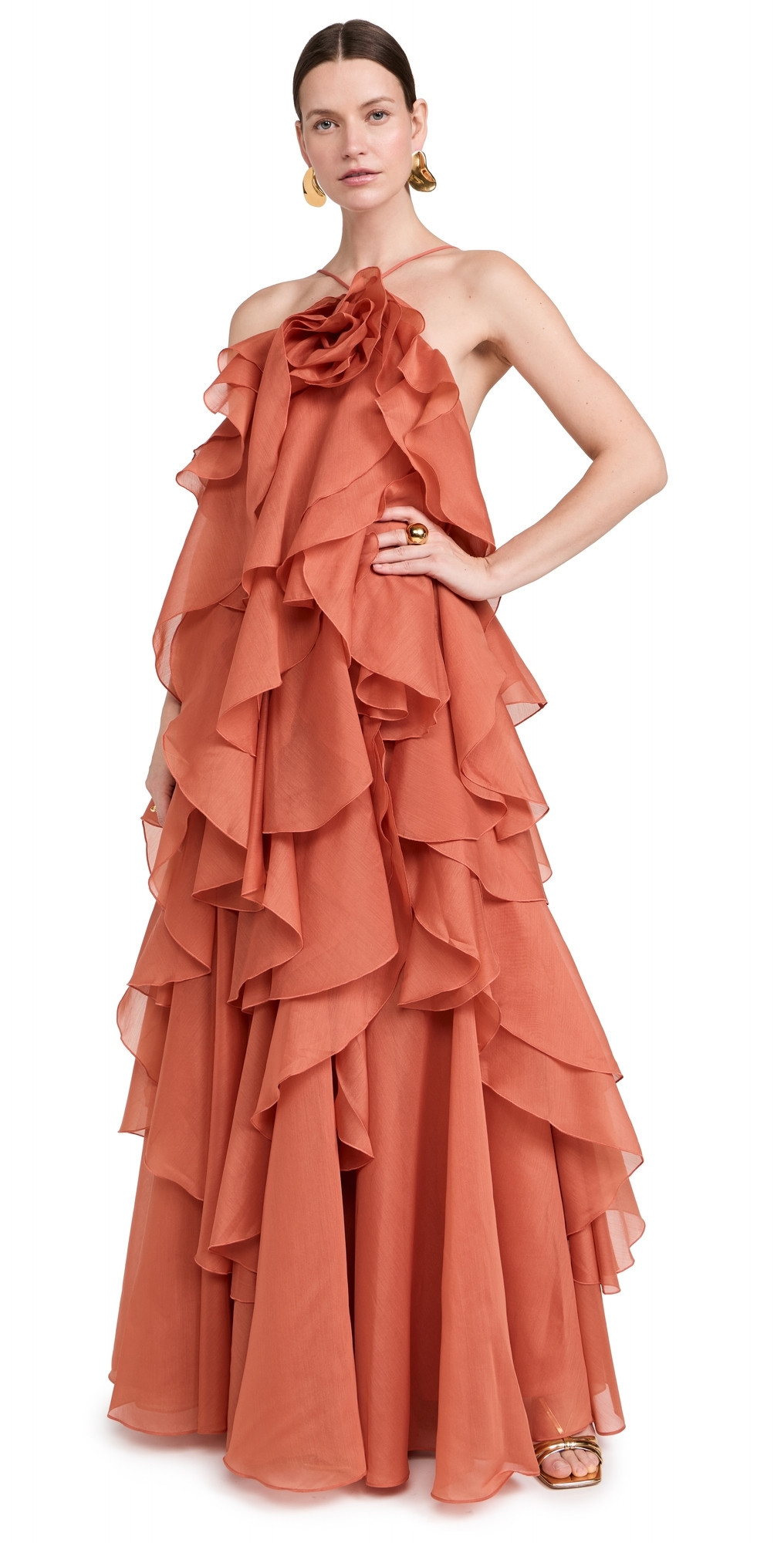 Aje Pandorea Layered Maxi Dress Coral Clay 14 | Shopbop