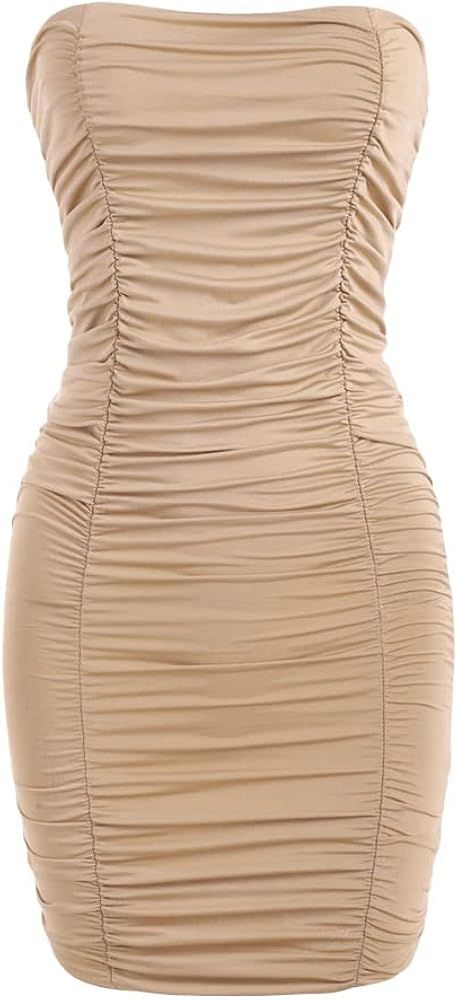ZAFUL Women's Sexy Spaghetti Strap Bodycon Dress, Mini Party Club Night Out Dress | Amazon (US)