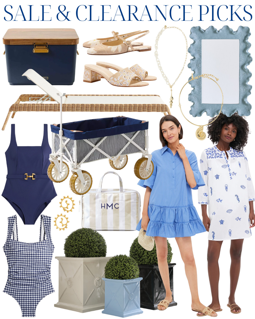 navy summer finds | coastal summer fashion | sale swimwear | blue and white home decor | preppy clearance picks | wicker patio style | classic resort wear | monogram travel bags | scalloped picture frame | garden planters on sale 

 #LTKHome #LTKSaleAlert #LTKStyleTip