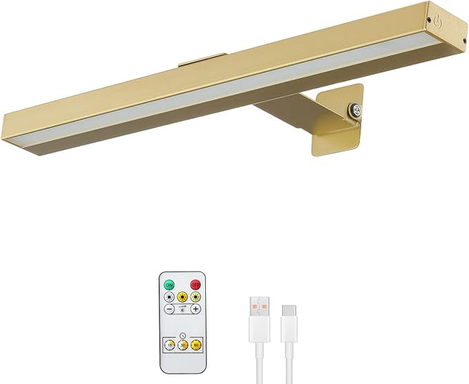 Rechargeable Picture Lights with Remote, Dimmable/Timer Off LED Dartboard Light, 16" Full Metal A... | Amazon (US)