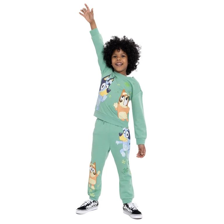 Bluey Toddler Girls St. Patrick's Day Pullover and Joggers Set, 2-Piece | Walmart (US)