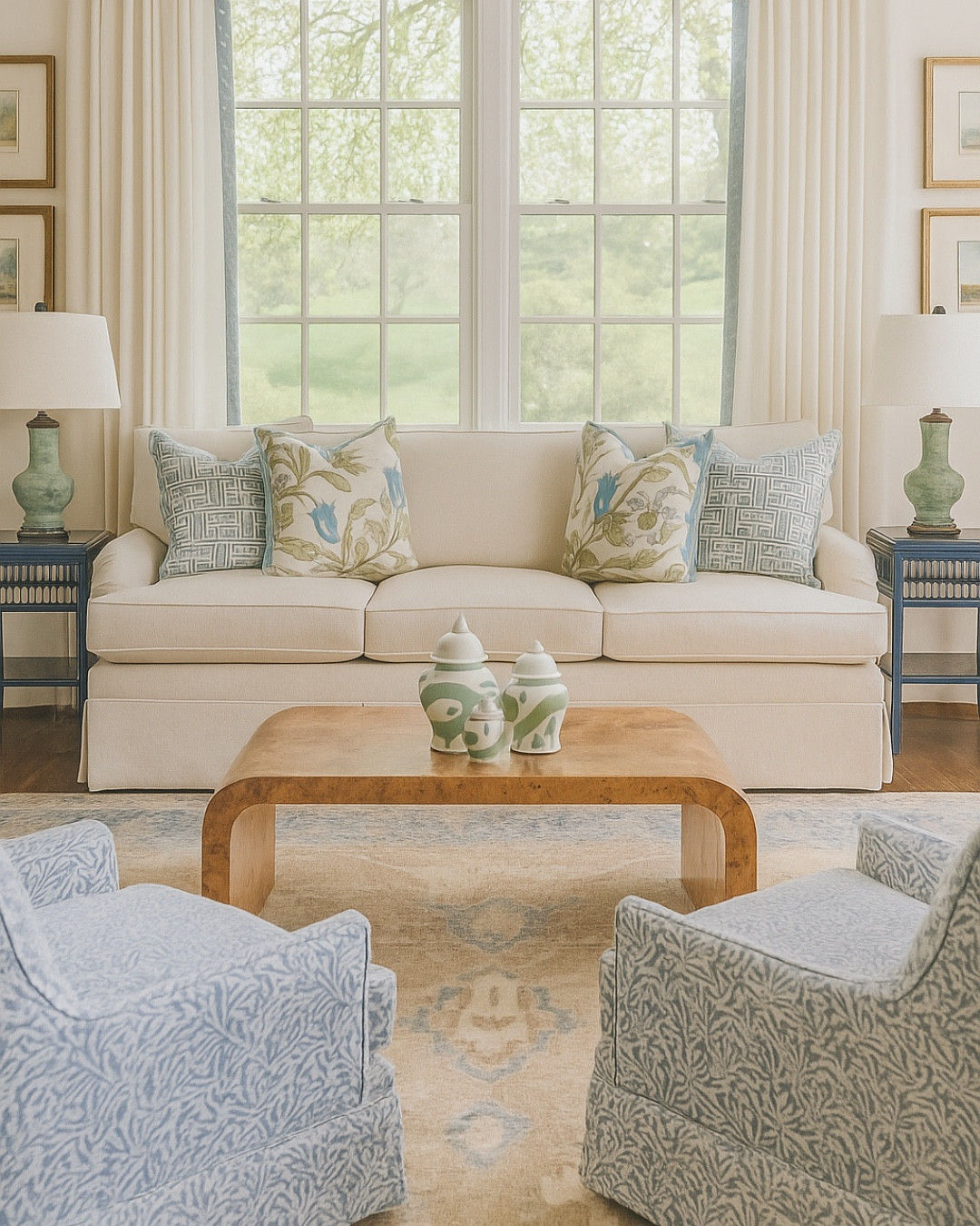A living room design that feels classic, curated, and effortlessly inviting 🤍✨ Layered with soft blues, timeless patterns, and cozy textures that never go out of style.

Swipe to see the vision board behind the design and how ChatGPT turned it into reality.

Living Room Design | traditional living room | timeless living room | classic living room | Grandmillennial living room | blue and green living room

#LTKHome #LTKSaleAlert #LTKStyleTip