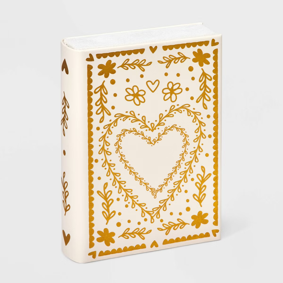 Heart Flower Pattern Jewelry Organizer Book - A New Day™ White/Gold | Target
