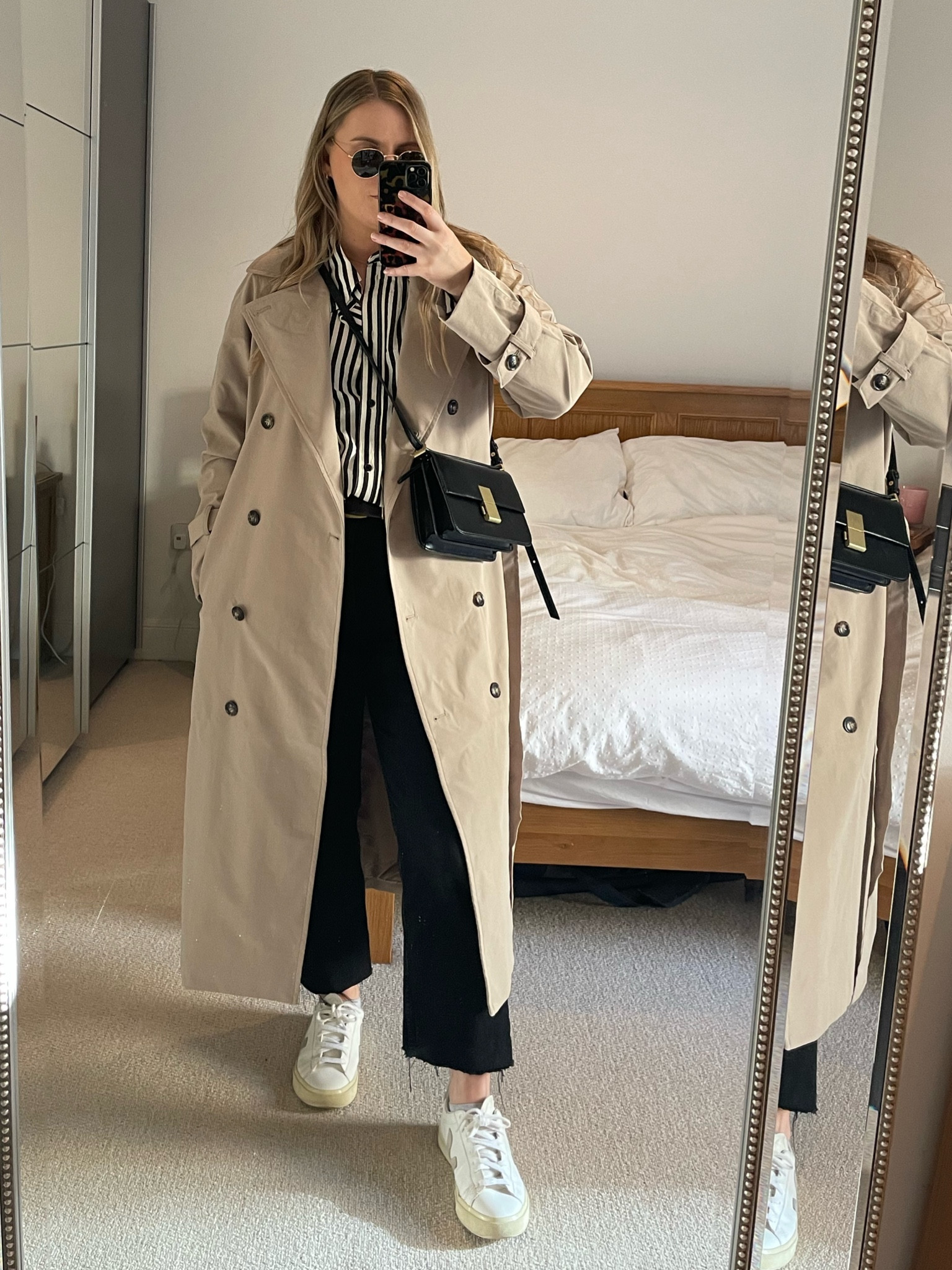 H&M striped shirt and beige trench coat simple neutral outfit! Parisian chic outfit 

#LTKfit #LTKeurope #LTKunder50