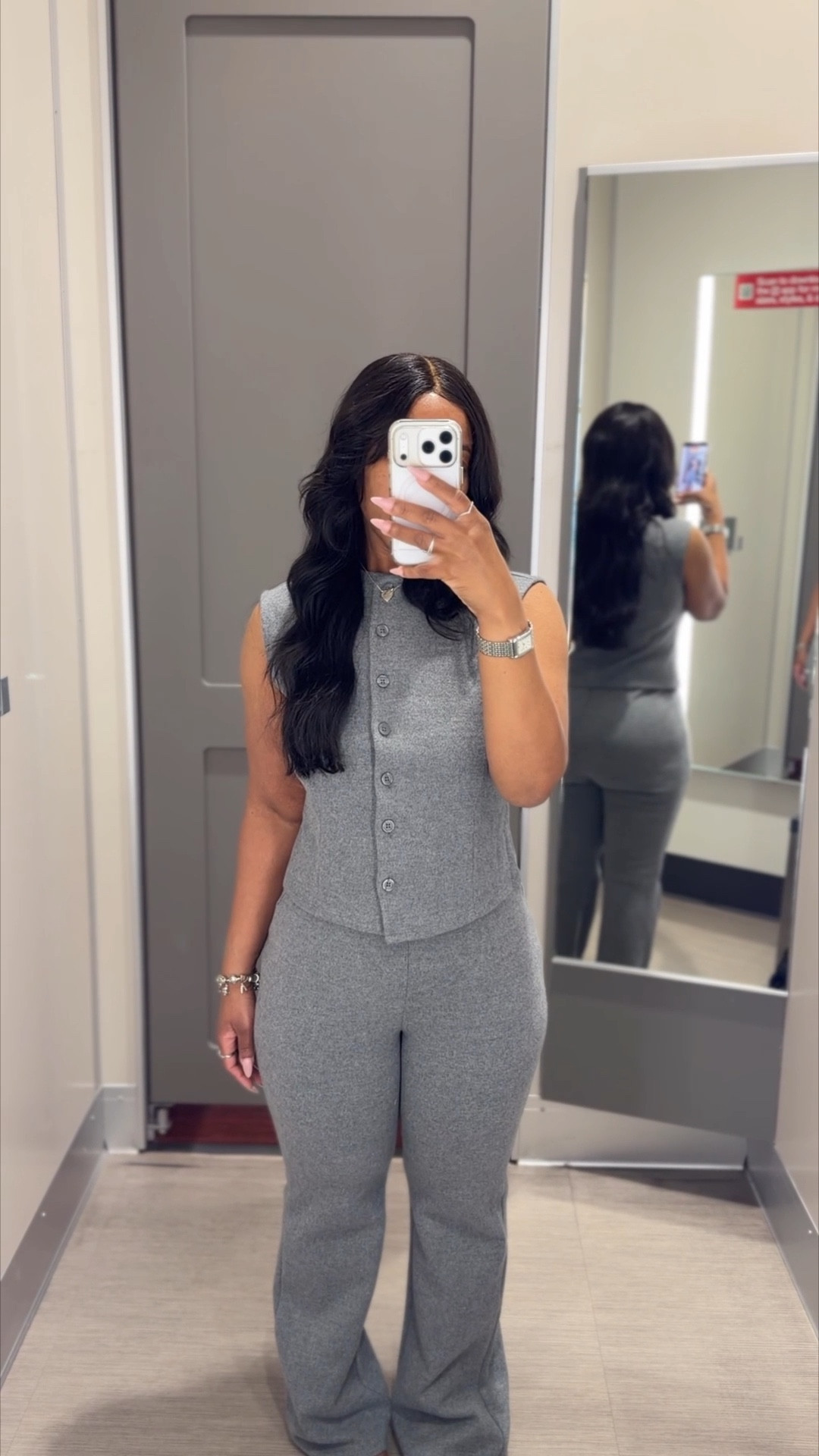 Sizes in order:

Outfit 1: wearing a size small in the vest and a medium in the bottom(they didn’t have a small in this color to try on). It was definitely a bit roomy in the front but comfortable on. Love the way the vest fit.

Outfit 2: wearing a size medium in the top and a small in the bottom. The bottoms fit better on me in a small and love the color, the medium top gave enough room to move around without feeling like the neck part would be too tight.

Outfit 3: wearing a size small in the bottom and a Xs in the top. I tried this set on before in the blue color and loved it. 

Which look is your favorite?👀

#ltkfinds #ltkunder100

#LTKootd #LTKPetite