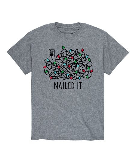 Athletic Heather 'Nailed It' Christmas Lights Tee - Men | Zulily