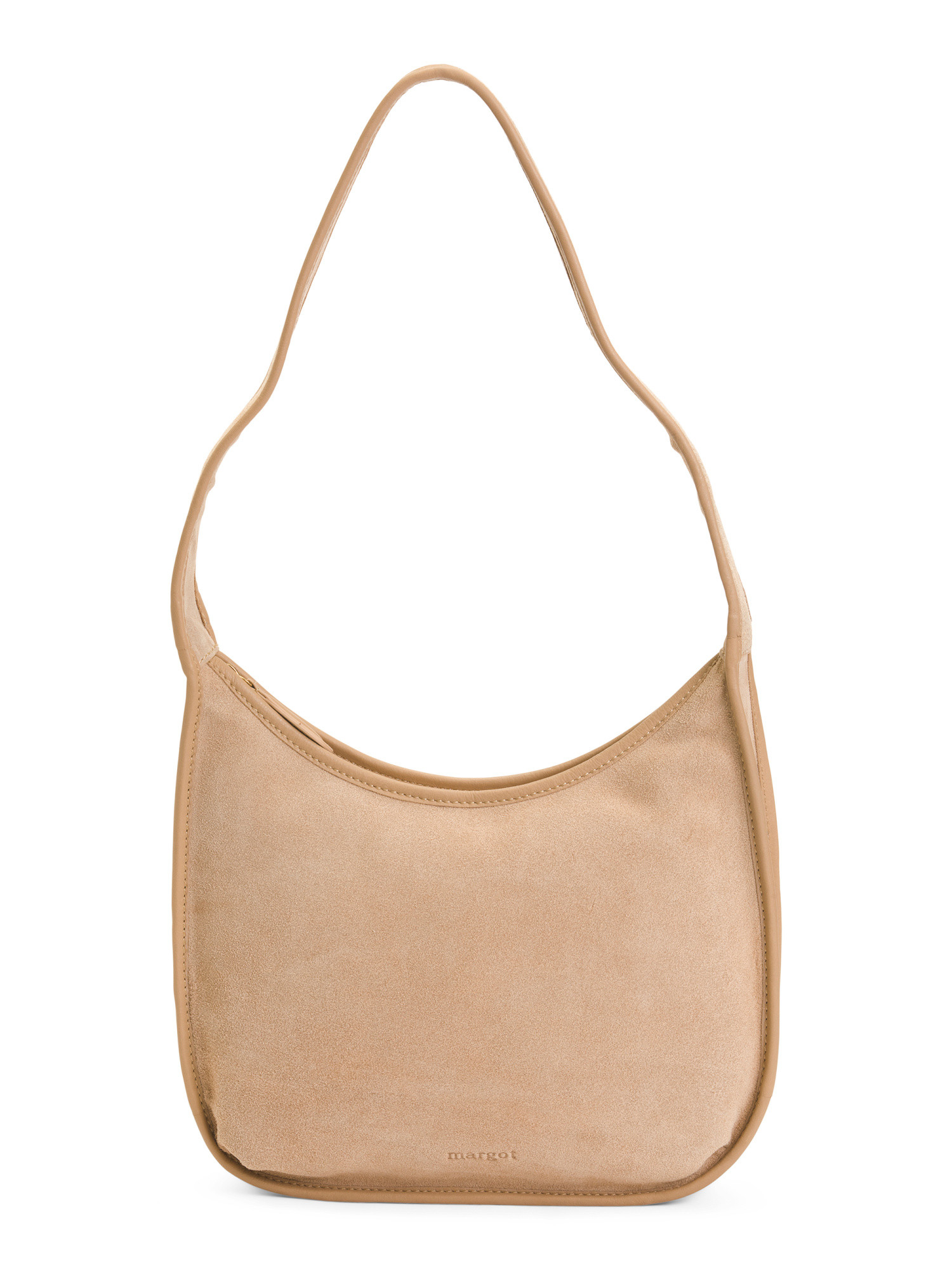 Suede Curved Zip Hobo | TJ Maxx