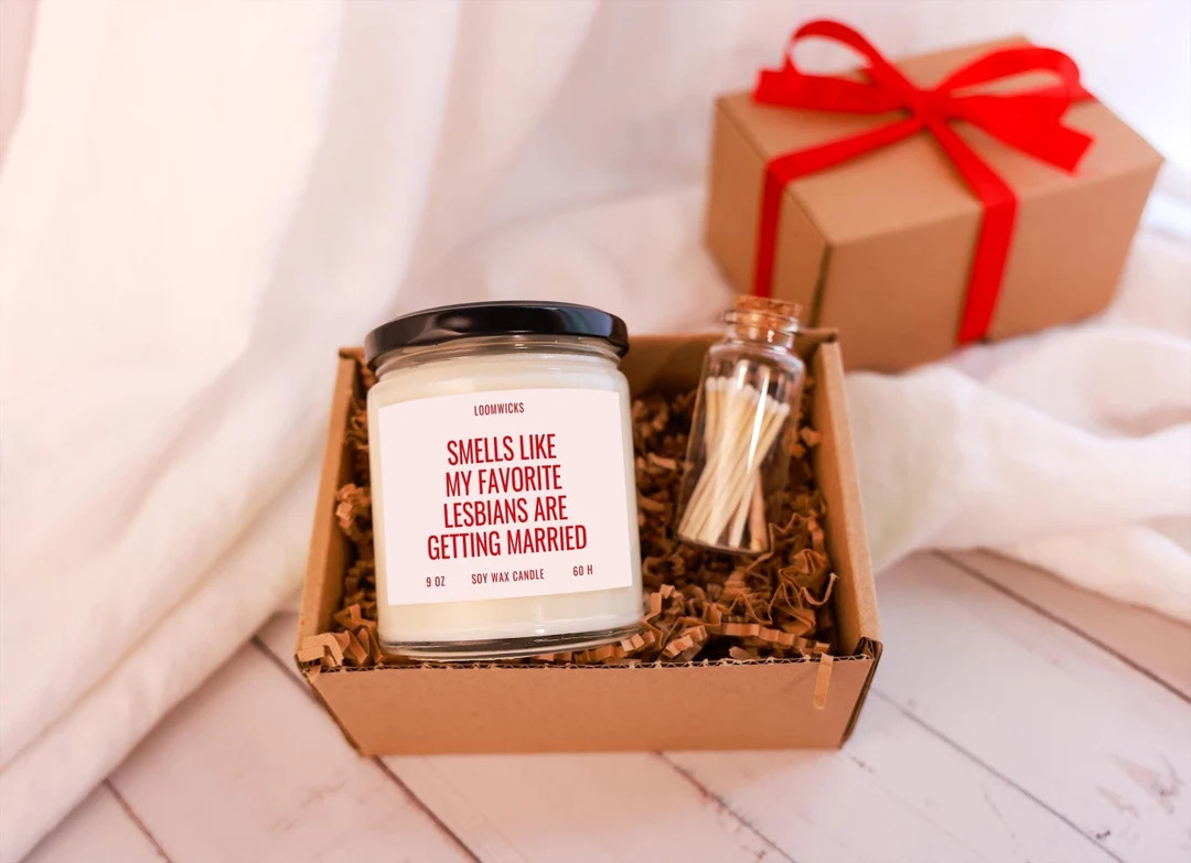 Lesbian Wedding Candle, Lesbian Wedding Gift, Lesbian Engagement, Engayged Gift, Same Sex Wedding... | Etsy (US)