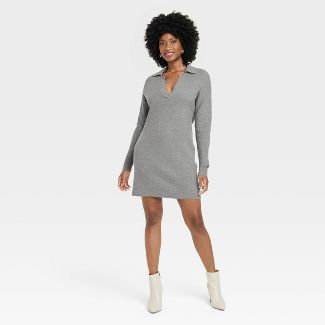Women's Long Sleeve Polo Sweater Dress - A New Day™ | Target