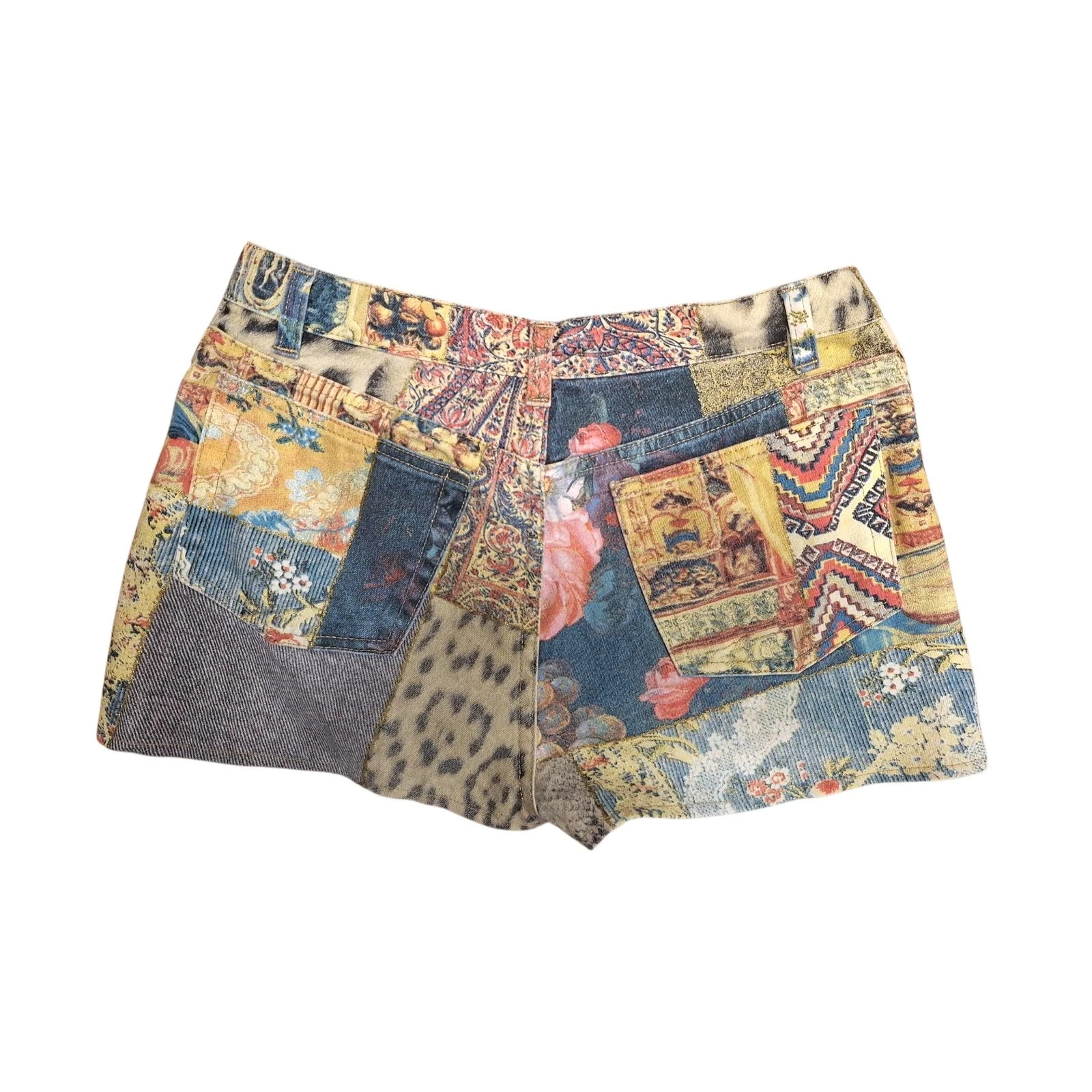 Roberto Cavalli FW 2002 Patchwork Animal Print Denim Shorts | Size M | eBay | eBay US