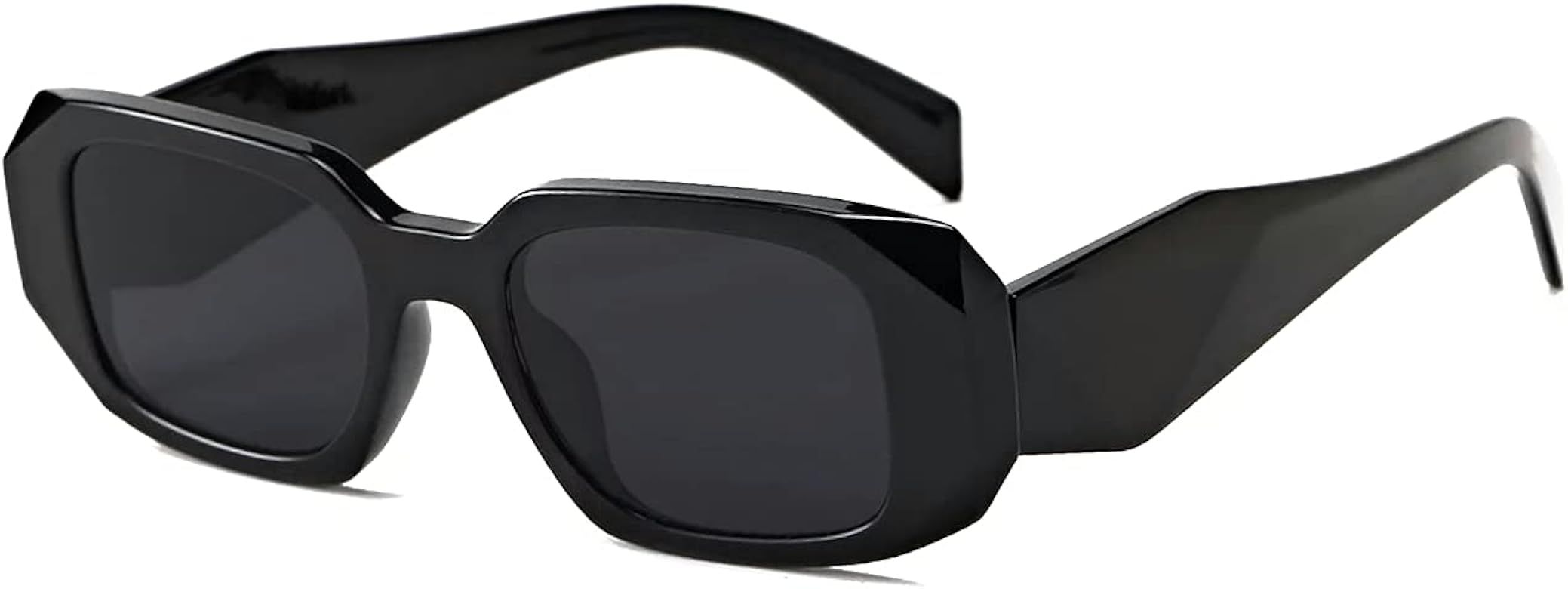 DUPER retro rectangle sunglasses men women. 90's trendy irregular hexagon rectangular chunky wide fr | Amazon (US)