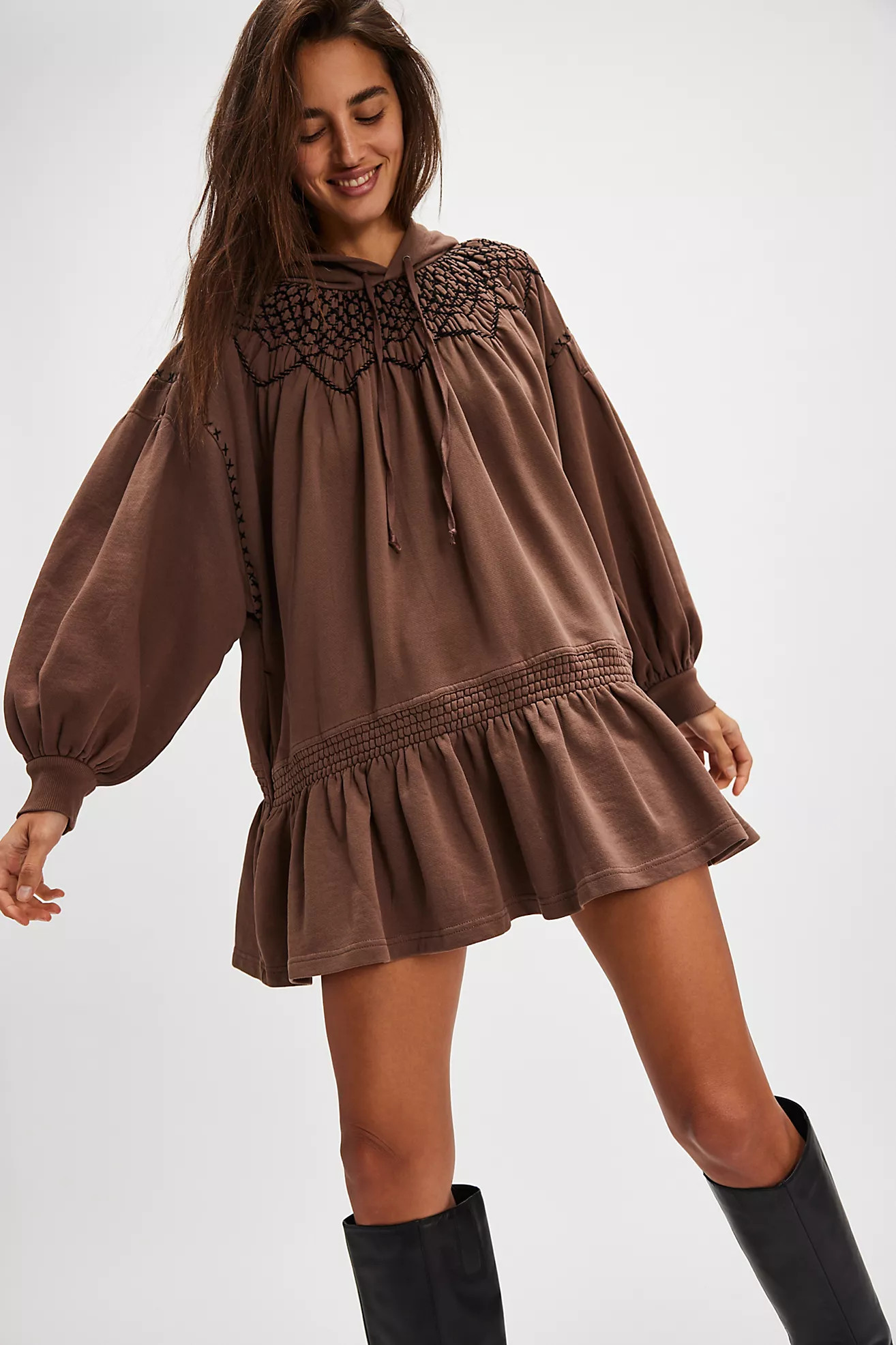Marty Smocked Mini Dress | Free People (Global - UK&FR Excluded)