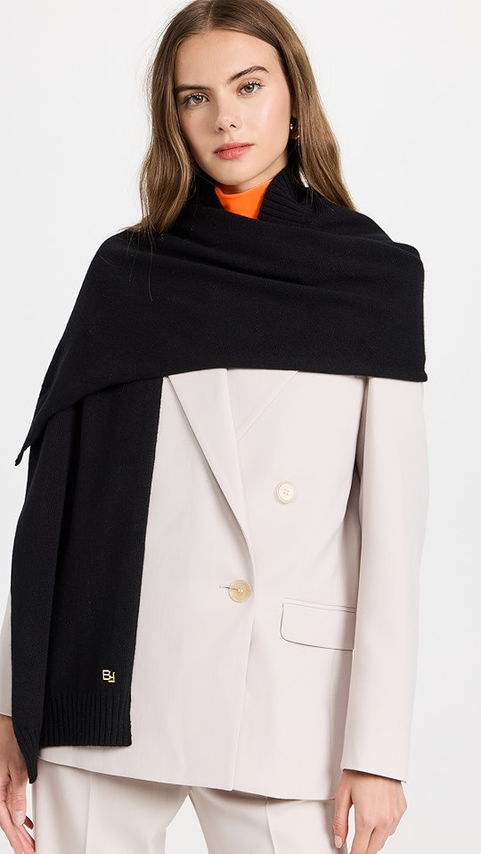 BY FAR Collar Scarf Black Wool | SHOPBOP | Shopbop