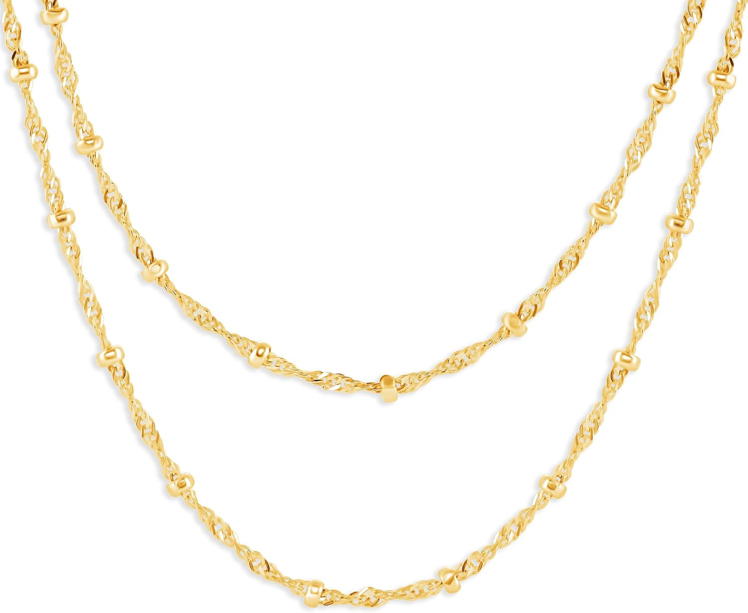 Milla Double Necklaces for Women, Trendy Double Chain Necklace Set | Amazon (US)