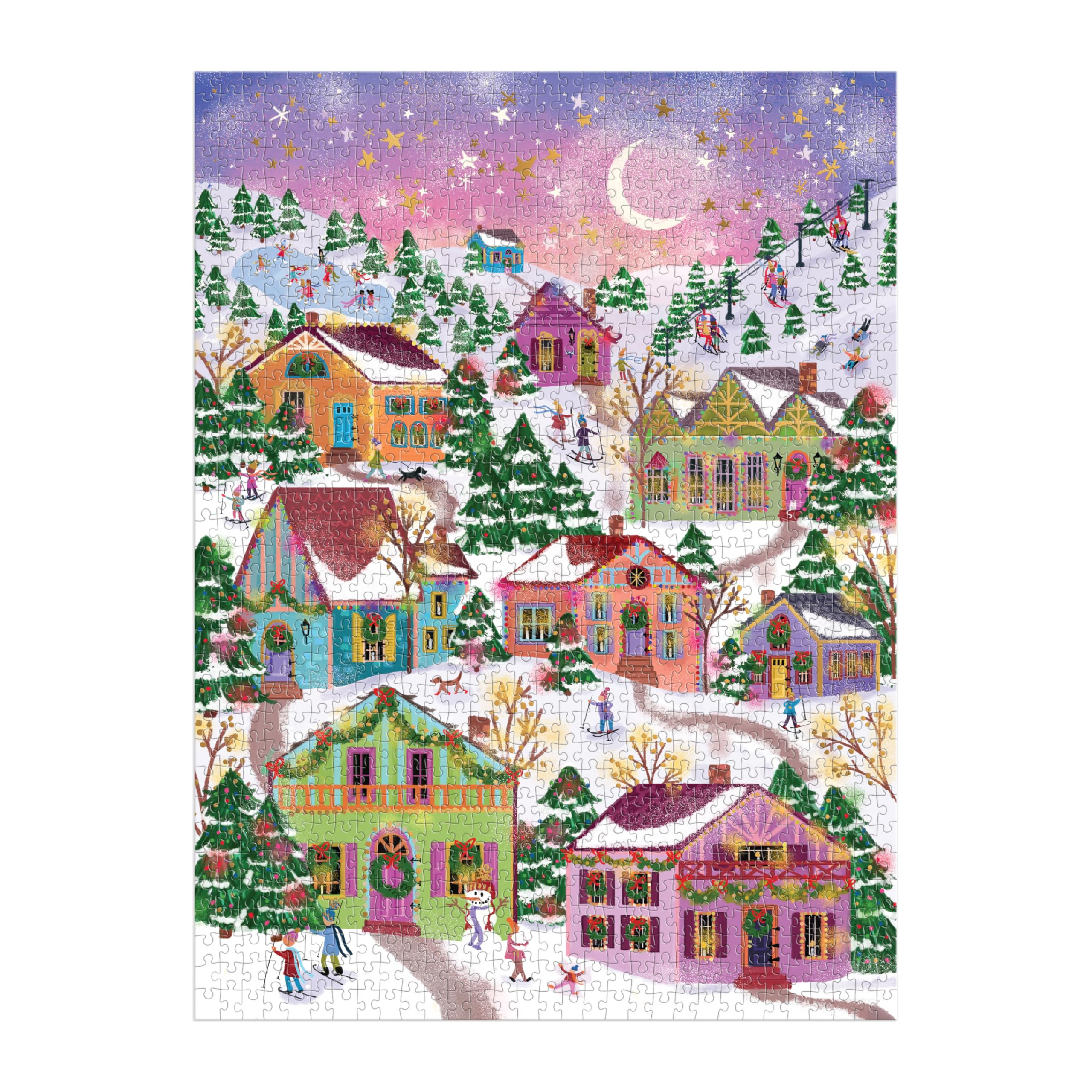 Galison Snowcap Village – 1000 Piece Foil Joy Laforme Jigsaw Puzzle Featuring Beautiful Artwork... | Amazon (US)