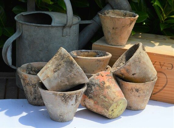 Antique French Terracotta Resin Pots  Vintage Rustic Clay Pot | Etsy Canada | Etsy (CAD)