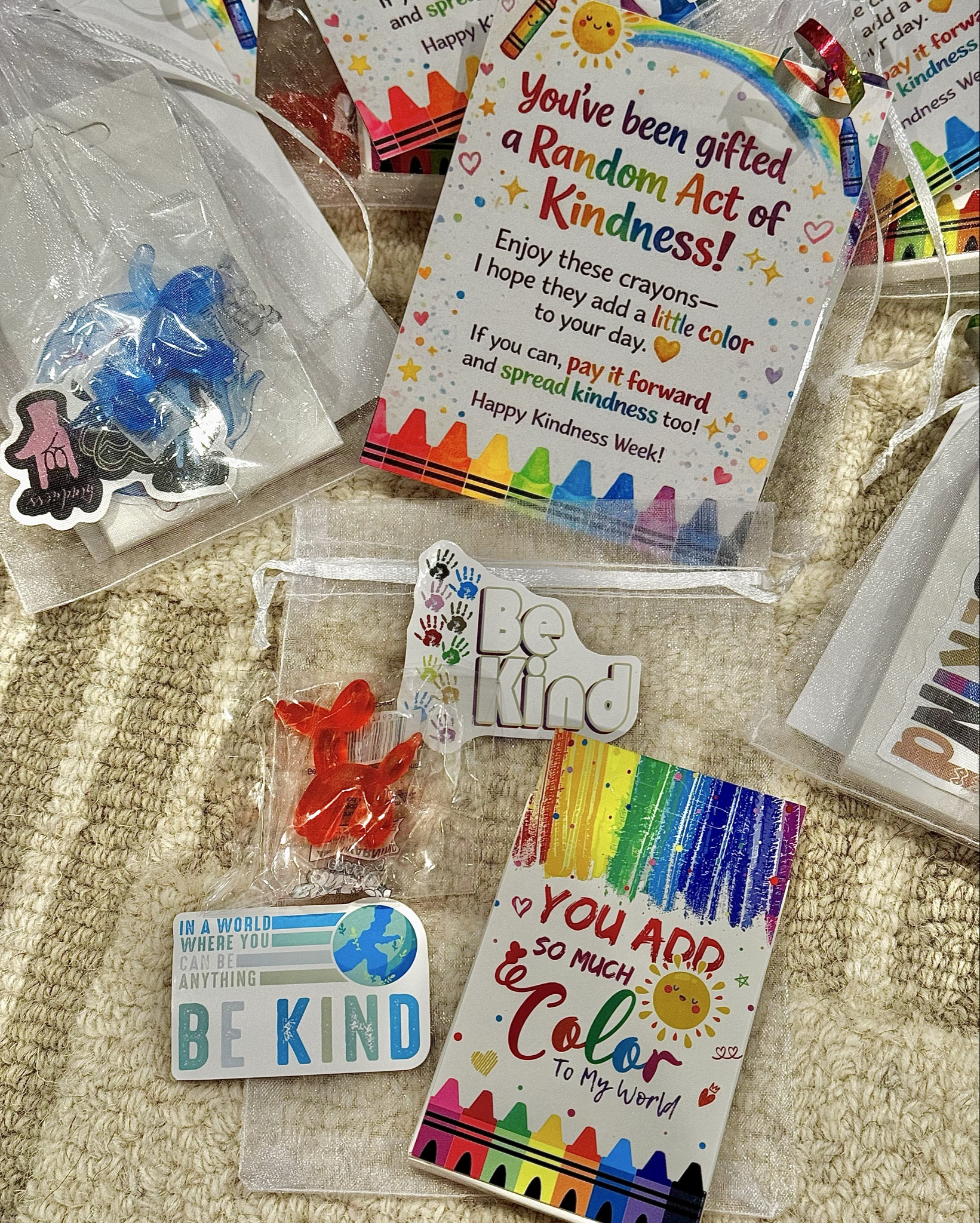 Random Acts of Kindness: classroom edition 🖍️🌈💛

This week I put together these little kindness bags for a lucky kindergarten class + our first grade class 🥹✨

My hope is to create a domino effect… one classroom at a time—spreading kindness contagiously 🫶🏼

Because if we can teach them young that kindness matters, imagine the kind of world they’ll grow up to create 🥹💛

And honestly… who doesn’t love a little surprise that adds some color to their day? 🌈

#RandomActsOfKindness #KindnessWeek #BeKind #MomLife #ClassroomMagic

#LTKmomlife #LTKKids