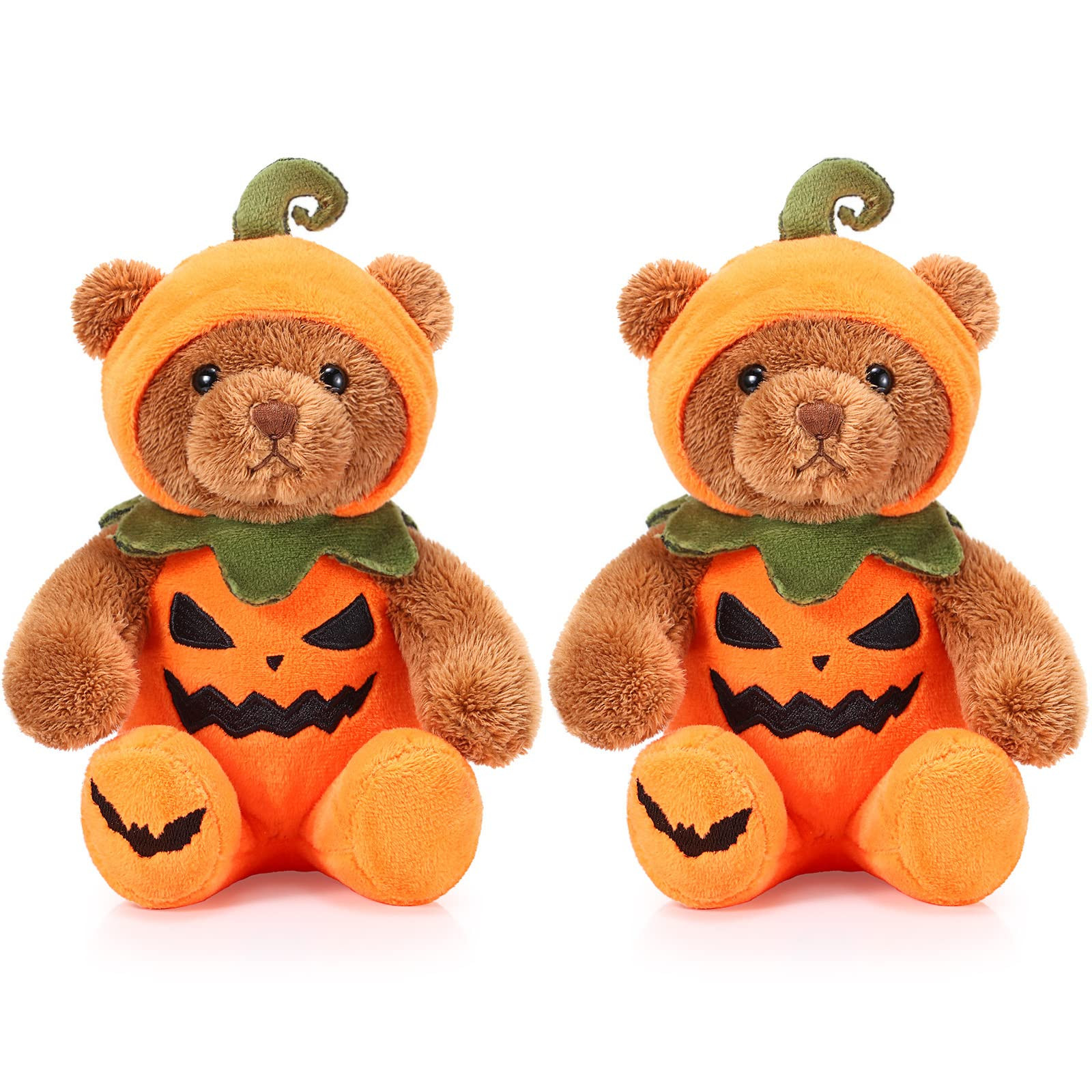 2 Pieces Halloween Bear Stuffed Animals Soft Plush Bear Toys in Halloween Theme Costume Cute Bear... | Amazon (US)