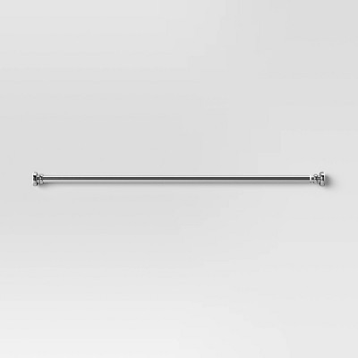 18"-30" Round Curtain Rod Brushed Nickel - Room Essentials™: Steel Tension Rod, Single, 0.75" Diameter, Silver | Target