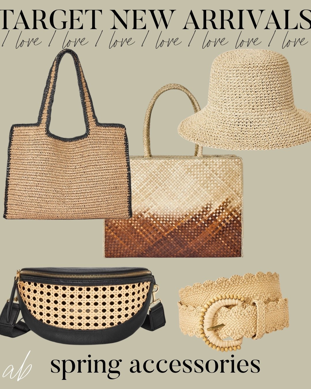 Target spring accessories: tote bags, hat, cute belt 
Beach vacation, resort wear 

#LTKSeasonal #LTKTravel
