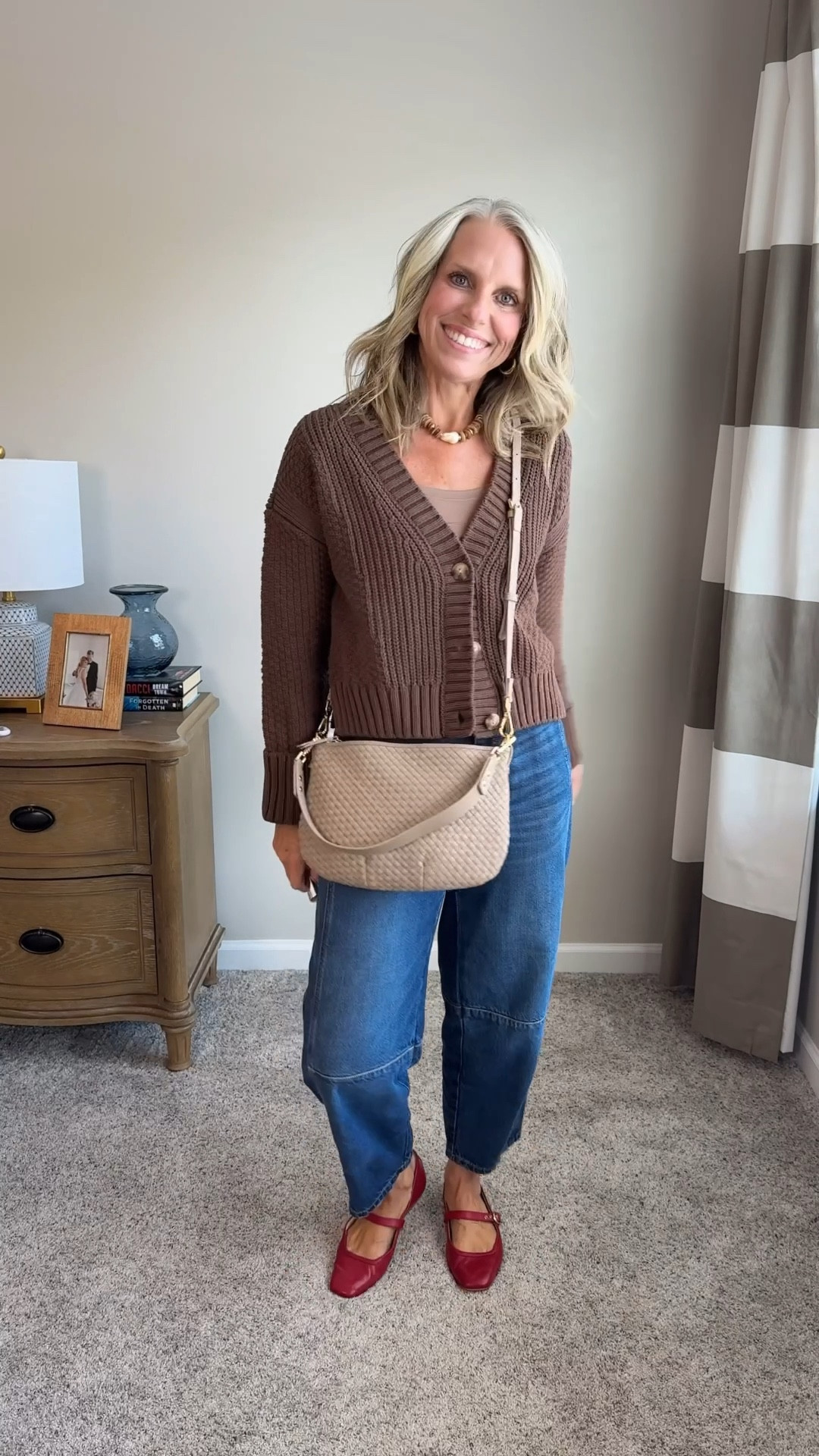 What do you do when you’re not really ready for fall? 

(Use COAST25 On necklace) 

Buy the softest cardigan you can find and put it on. Boom! Suddenly you don’t mind a cool day. 😉🤎🍁 Wearing XS cardigan/26P jeans/medium tee  
#fallstyles #cozycardigan #falltransitionoutfit #nashvilleinfluencer #over50style #fashionover40 #abercrombiestyle 

#LTKFindsUnder100 #LTKSaleAlert #LTKOver40
