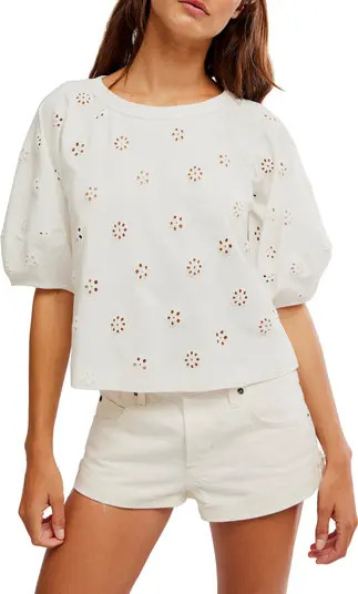 Jessie Eyelet Puff Sleeve Top | Nordstrom