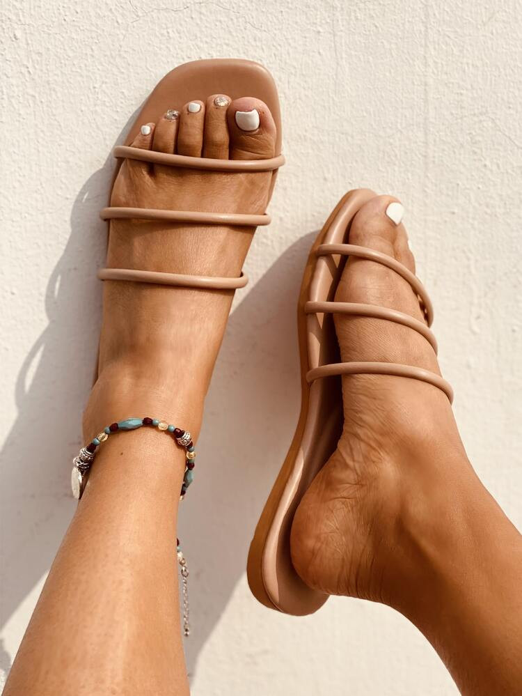 Minimalist Strappy Slide Sandals | SHEIN