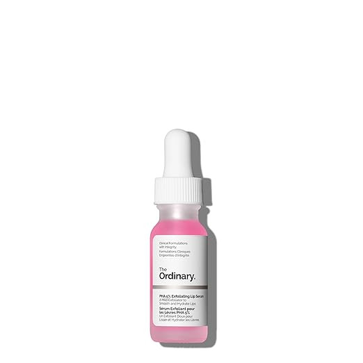 The Ordinary PHA 5% Exfoliating Lip Serum, Hydrating Overnight Lip Exfoliator Treatment, 0.5 Fl O... | Amazon (US)