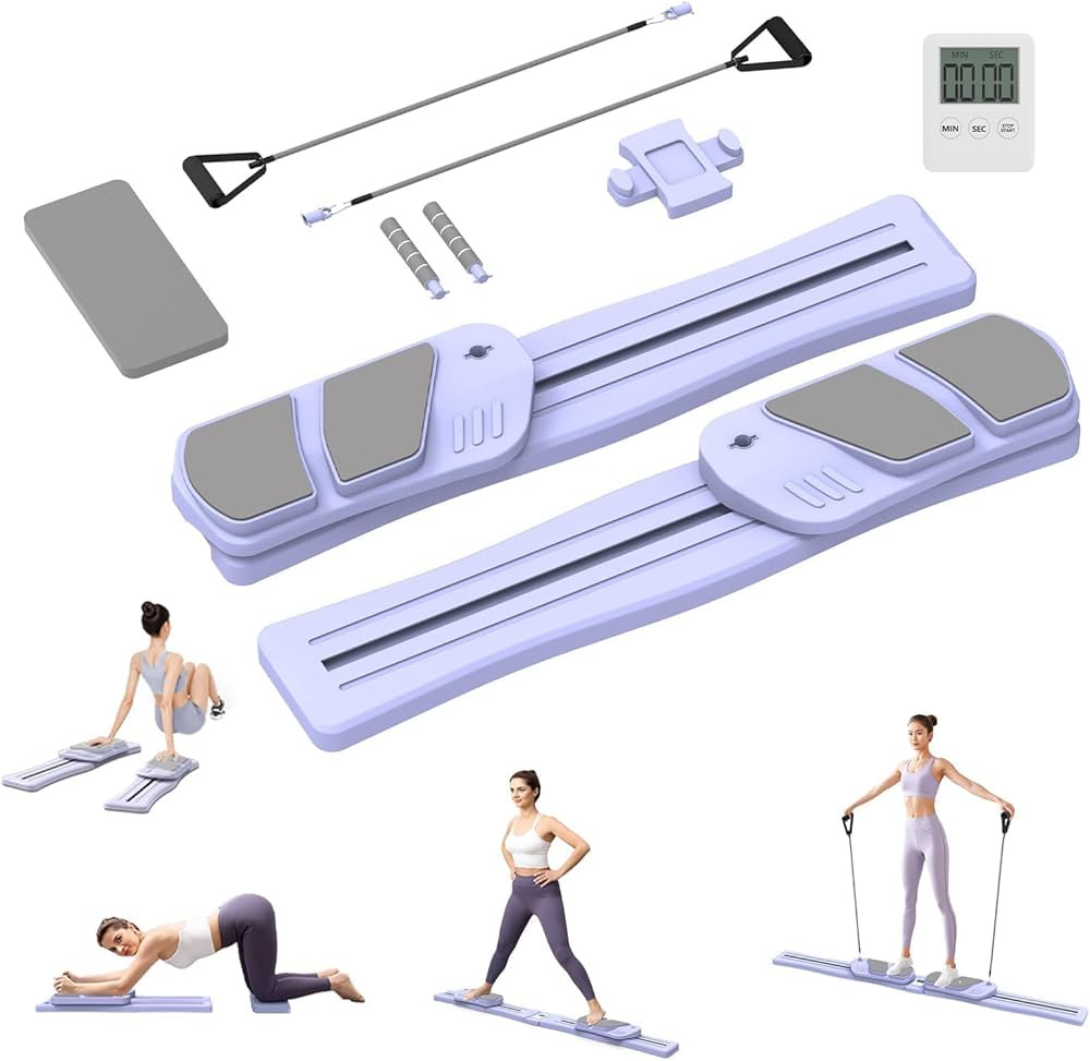 Pilates Board for Home Workout - Upgraded 7 in 1 Foldable Pilates Reformer Set, Multifunctional A... | Amazon (US)