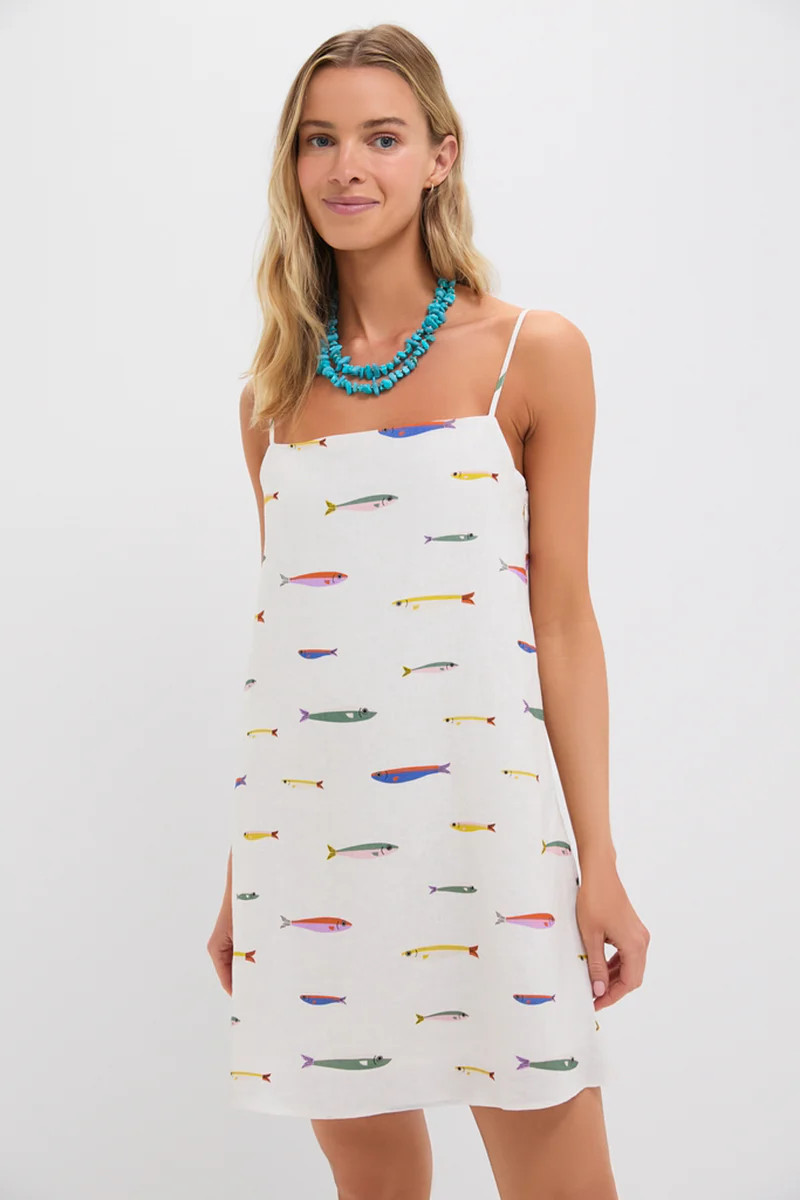 Pop Sardines Ivory Laura Linen Mini Dress | Tuckernuck (US)