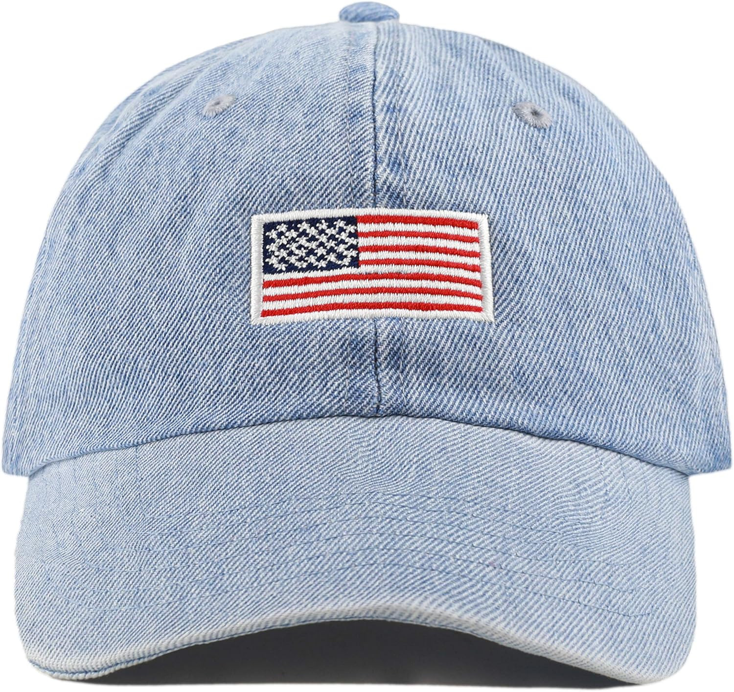 The Hat Depot USA Flag & Embroidery Premium 100% Cotton Low Profile Adjustable Baseball Dad Cap | Amazon (US)