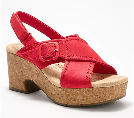 Clarks Collection Leather Wedges - Nerisa Pace | QVC