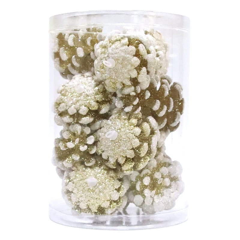 12-Count Gold Pinecone Shatterproof Ornaments, 2.3" | At Home