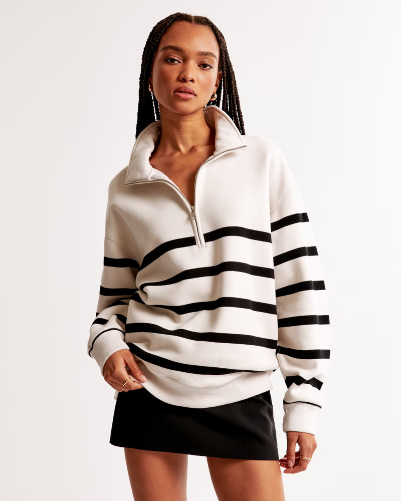Women's Essential Vintage Sunday Half-Zip | Women's New Arrivals | Abercrombie.com | Abercrombie & Fitch (US)