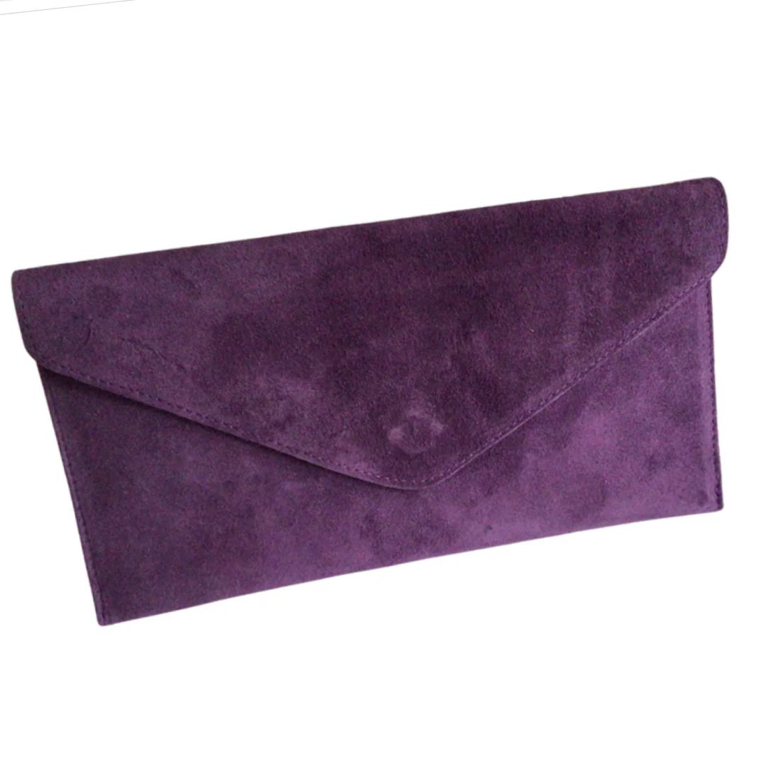 Purple Clutch Suede Bag / Boho Clutch Bag / Purple Bags / Suede Bag / Purple Envelope Evening Bag... | Etsy (US)
