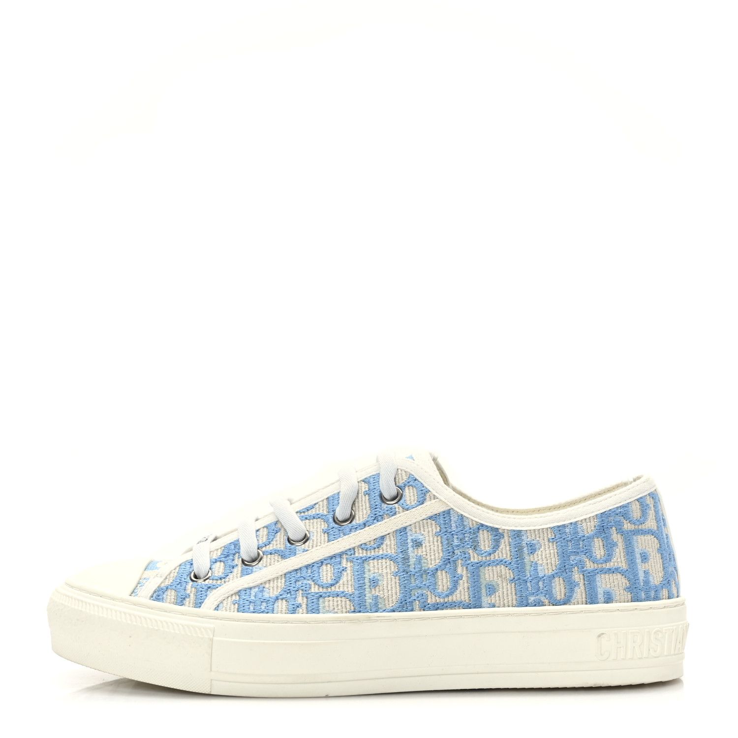 Canvas Oblique Walk'N'Dior Low Top Sneakers 39.5 Cornflower Blue | FASHIONPHILE (US)