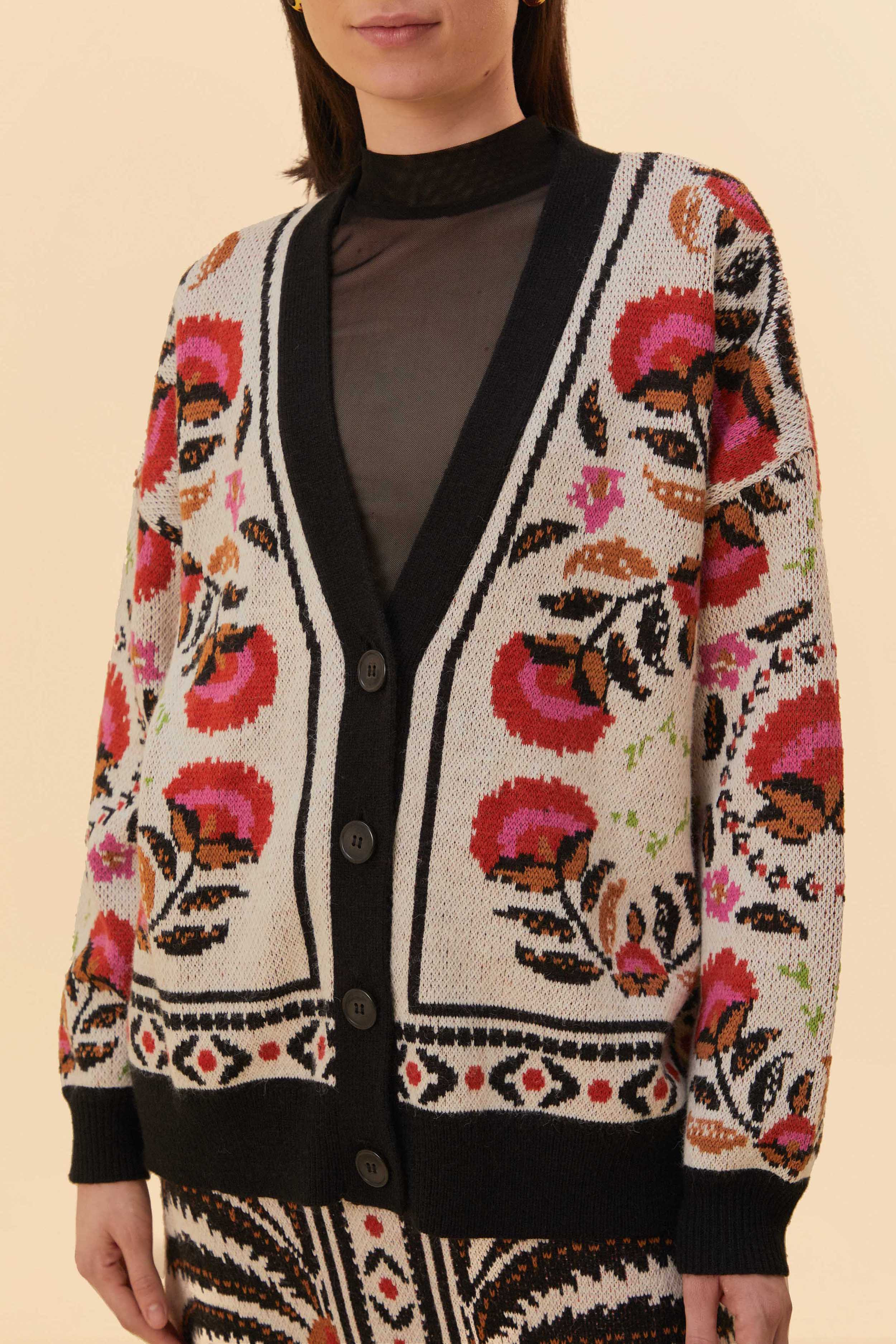 Sand Palms Paradise Knit Cardigan | FarmRio (US)