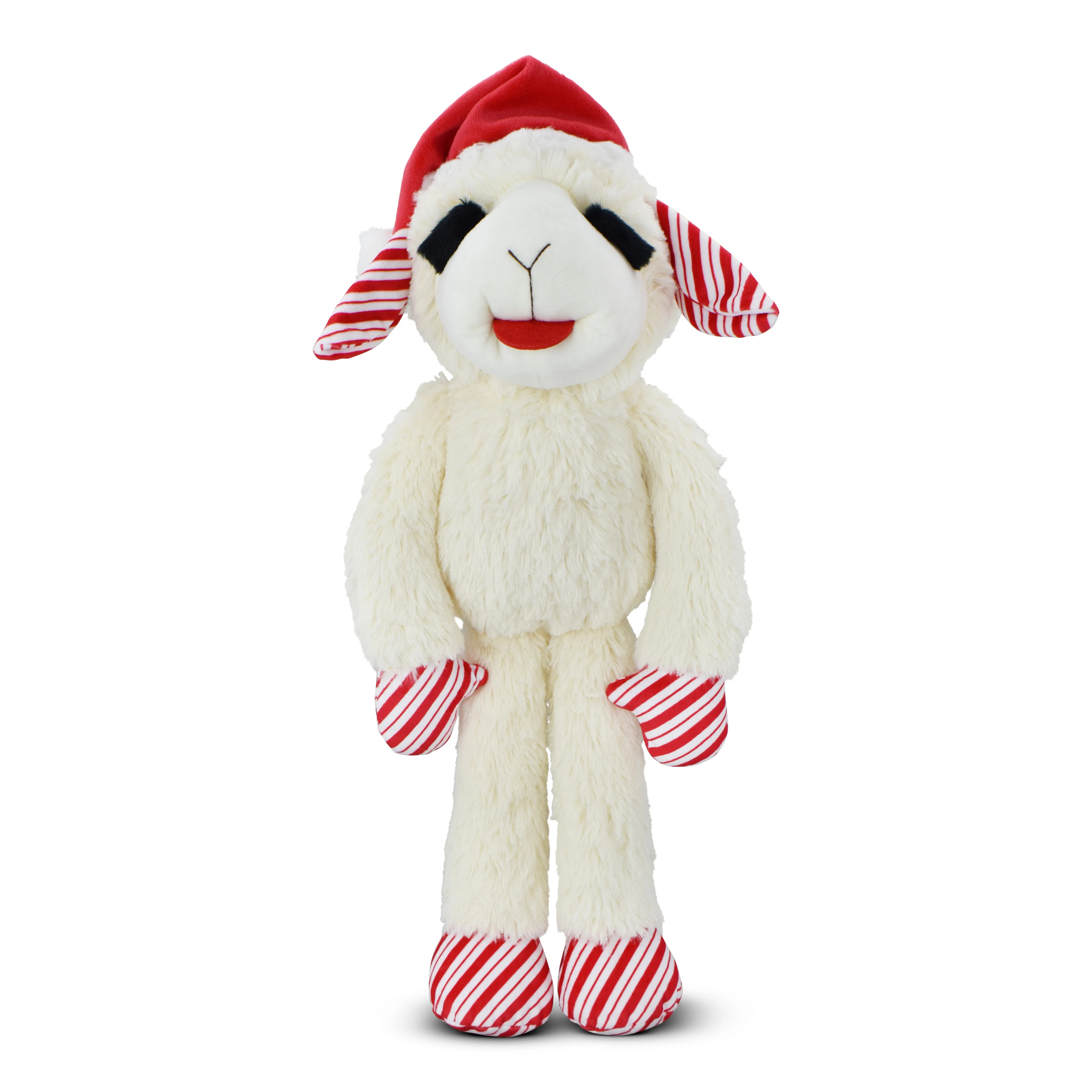 Multipet Plush Jumbo Holiday Lamb Chop Dog Toy, Squeaker, Red and White Stripped Ears and Paws, S... | Walmart (US)