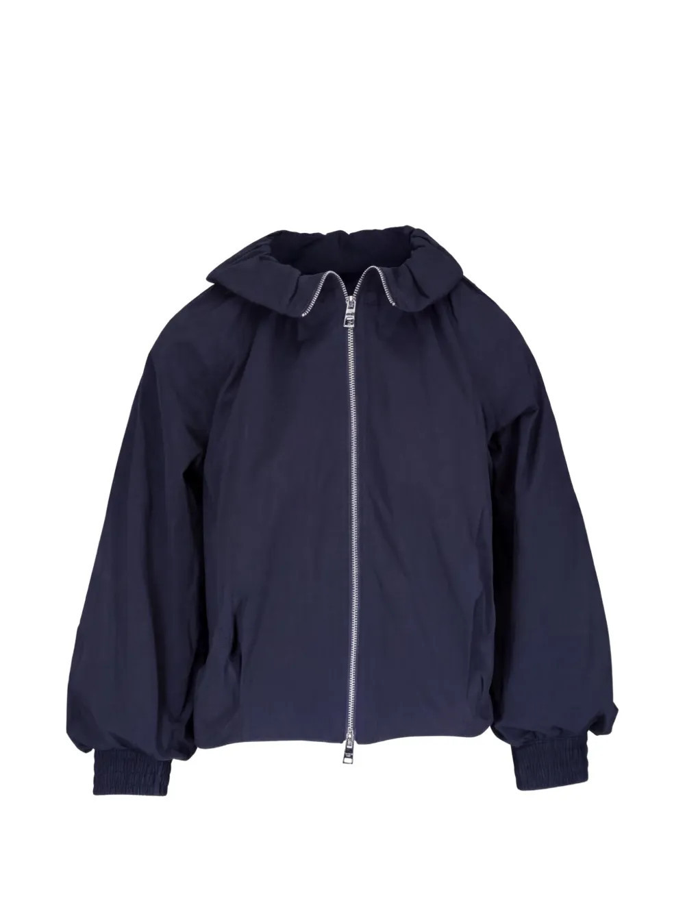 Veronica Beard Circe gathered-neckline balloon-sleeve bubble jacket - Blue | Farfetch Global