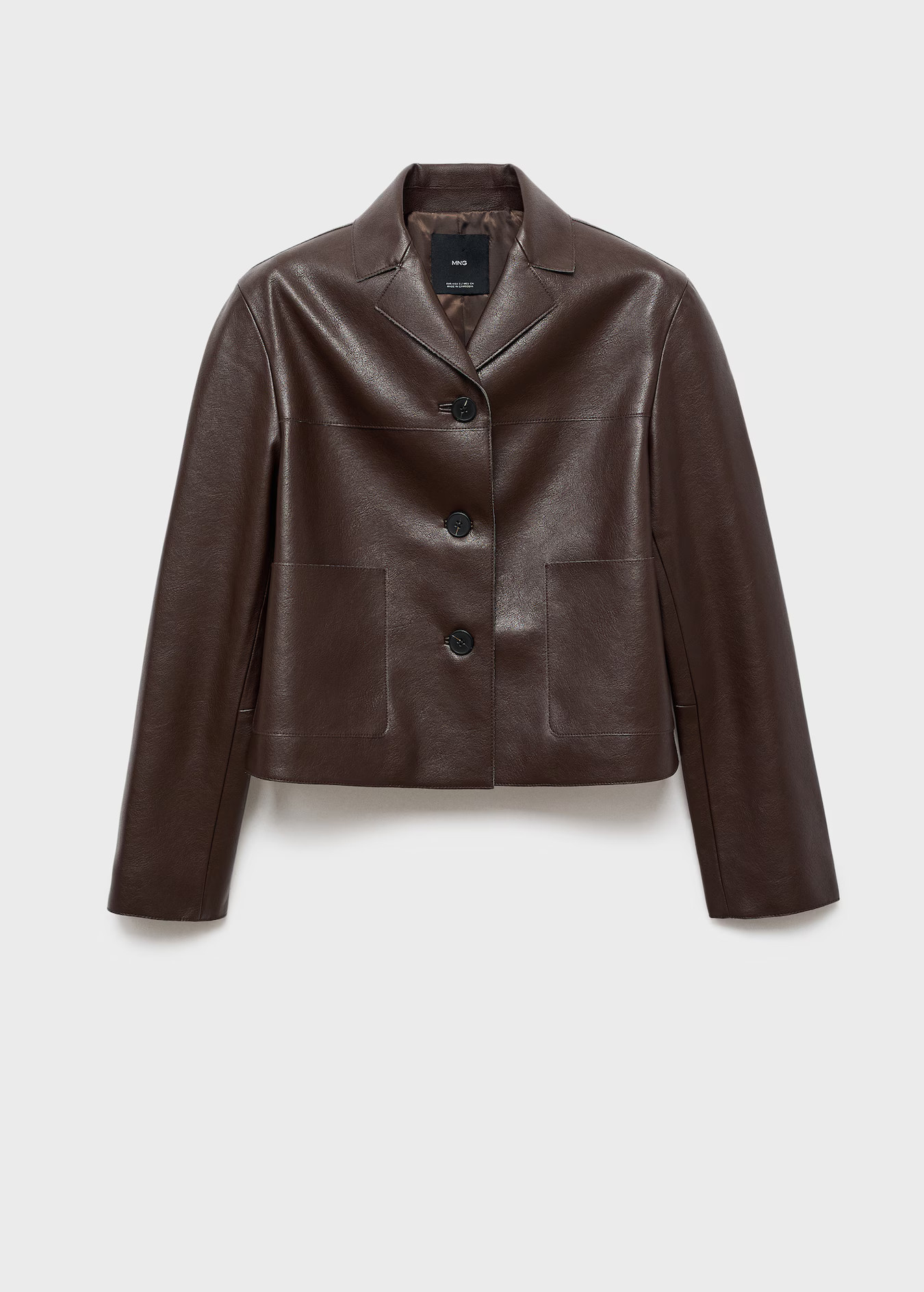 Leather-effect jacket with pockets | Mango (US/MX/AU)