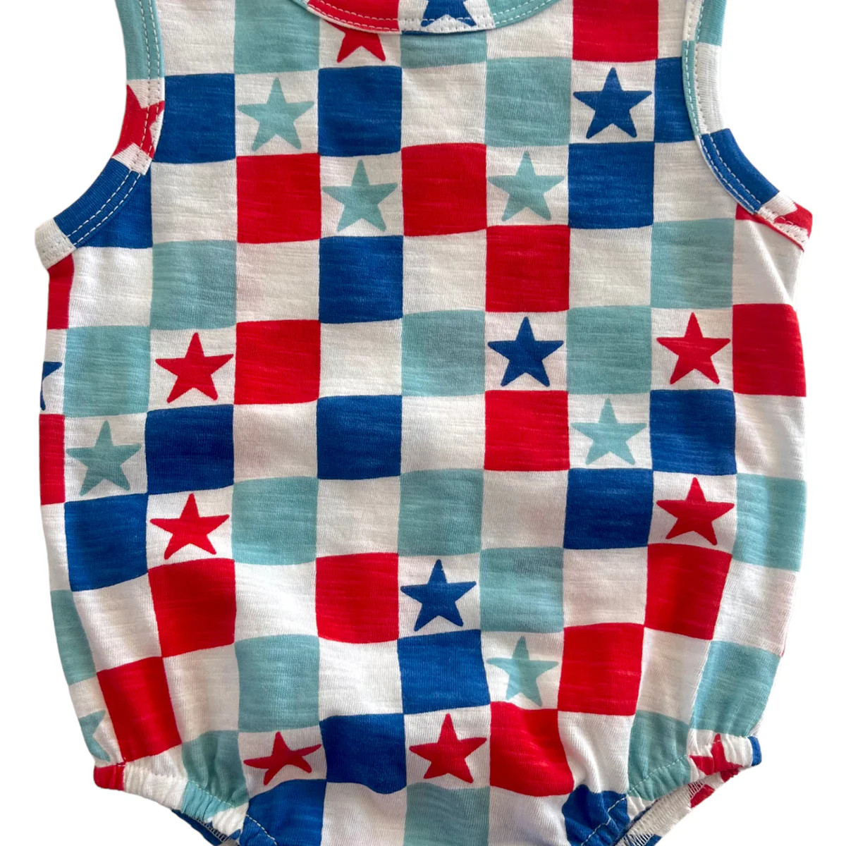 Red, White & Blue Checkerboard / Organic Dune Bubble | SpearmintLOVE