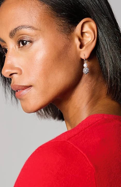 Pearl & Pavé Drop Earrings | J. Jill